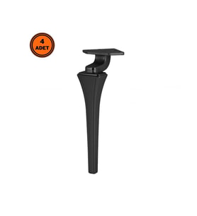 4 Adet Venüs Lüx Metal Ayak 16 cm Mat Siyah Mobilya Koltuk Ayağı 