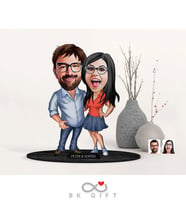 BK Gift Kişiye Özel Sevgililer Karikatürlü Ahşap Biblo-105