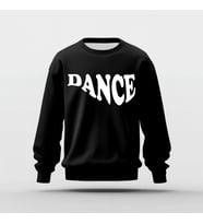 Dance Tasarım Baskı Basic Sweatshirt (Siyah)