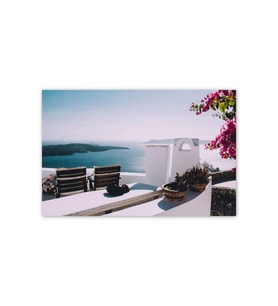 Ahşap Tablo Adalar Ve Deniz Manzaralı Balkon (35x50 Cm Boyut)