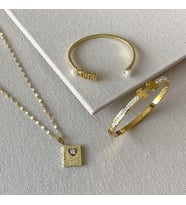 2'li Kelepçe Gold Kolye Set