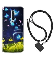 Oppo Reno 2Z 4 Lite 4 Pro 5 6 7 A31 Kılıf Boyun Askılı Silikon Neon Butterflys 1309