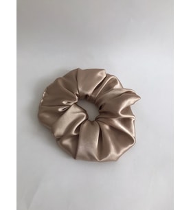 Kadın Gold Saten Jumbo Boy XL Scrunchie Simit Toka