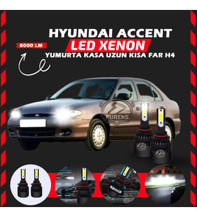 Hyundai Accent Yumurta Kasa Uyumlu Şimşek Etkili Led Xenon Light Series H4