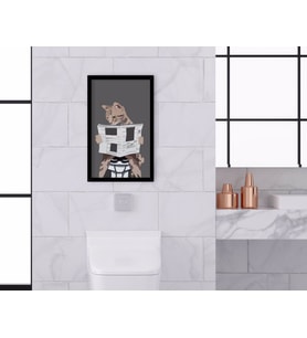 BK Home Banyo Tuvalet Dekoratif Ahşap Siyah Çerçeveli Tablo-12