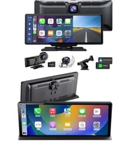 Mey İthalat® 4K 10.2 İnç Çift Kameralı Araç Multimedya Ekranı CarPlay Kablosuz Tüm Cihazlara Uyumlu