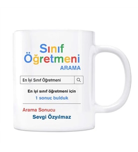 Öğretmenler Gününe Özel İsimli Arama Motoru Kupa Bardak - Sınıf Öğretmeni