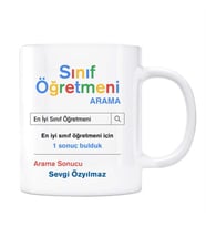 Öğretmenler Gününe Özel İsimli Arama Motoru Kupa Bardak - Sınıf Öğretmeni
