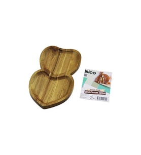 AKASYA KALPLİ 2 BÖLMELİ AHŞAP SERVİS SUNUM TEPSİ - TAHTASI 25 X 14 X 1.4CM (5680)