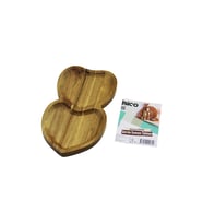 AKASYA KALPLİ 2 BÖLMELİ AHŞAP SERVİS SUNUM TEPSİ - TAHTASI 25 X 14 X 1.4CM (5680)