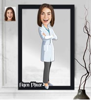 Kişiye Özel 3D  Ahşap Tablo Doktor Kadın 30x40 -1