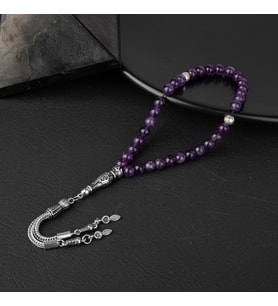 Ametist Doğal Taş Tesbih 33lük - 6mm (Çok Renkli)