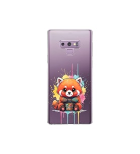 Samsung Galaxy Note 9 ile Uyumlu Splash Tilki Tasarımlı Şeffaf Silikon Kılıf