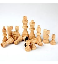 Ahşap Satranç Taşları No:45 Battal 12cm (Siyah)