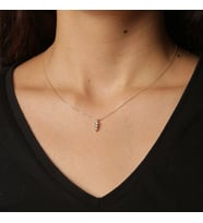 Gold Taşlı Zincirli Kolye (Altın)