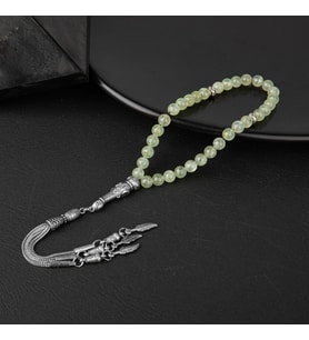 Prehnit Doğal Taş Tesbih 33lük - 6mm (Çok Renkli)