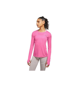 W Nk Miler Top Ls Kadın Pembe Koşu Uzun Kollu Tişört