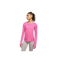 W Nk Miler Top Ls Kadın Pembe Koşu Uzun Kollu Tişört