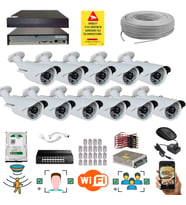 11 Kameralı 5 Mp 1940P Sensör 6 Megapiksel Sony Lens Metal Kasa Ip Güvenlik Kamerası Seti 748ip-11