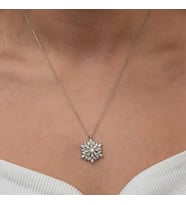 Kartaneli Lotus Çiçegi 925 Ayar Gümüş Kadın Kolye