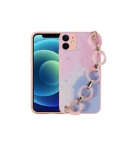 Apple iPhone 11 Uyumlu Kılıf Simli Desenli El Askılı Tutacaklı Zore Elsa Silikon Kapak (Pembe)