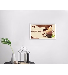BK Home Coffee Tasarımlı Dekoratif Ahşap Beyaz Çerçeveli Tablo-41