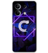 Redmi Note 13 Pro 5G Kılıf HD Desen Baskılı Kılıf - Dark Neon Yaprak C Harfi