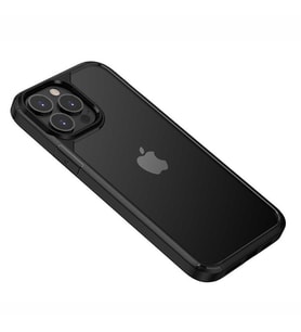 Apple iPhone 13 Pro Kılıf Zore Roll Kenarları Renkli Şeffaf Kılıf (Siyah)