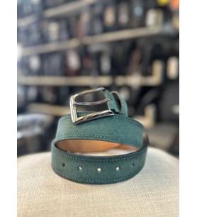 TRG POLO SÜET YEŞİL HAKİKİ DERİ ERKEK KEMERİ-4 cm