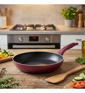 ARZU ÇELİK 28 Cm Granit Tek Saplı Tava - Mürdüm