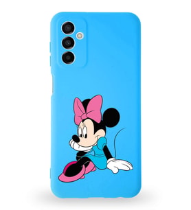 Samsung Galaxy A04s Uyumlu Lansman Kılıf Altı Kapalı İçi Kadife  Minnie Mouse-E Tasarımlı  Kapak (Şeffaf)