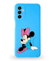 Samsung Galaxy A04s Uyumlu Lansman Kılıf Altı Kapalı İçi Kadife  Minnie Mouse-E Tasarımlı  Kapak (Şeffaf)