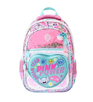 MUGGLE MU-5771 PINK POWER PULLU KALP DETAYLI 4 GÖZLÜ SIRT ÇANTASI PEMBE