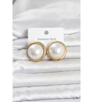 316L Çelik Gold Renk İnci Model Vintage Kadın Küpe