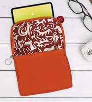 BK Gift Retro Motif Tasarımlı Taşınabilir Koruyucu Tablet Kılıfı & Organizer Çanta - Turuncu-3