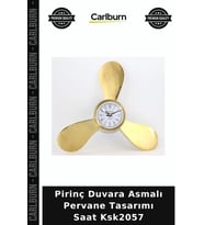 Özel Üretim Duvar Saati Dekoratif Salon Hediye Pirinç Duvara Asmalı Pervane Tasarımı Saat Ksk2057