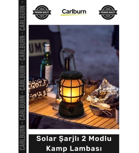 #KampLambası Retro Gaz Lambası Tasarım Şarjlı Dış Mekan Solar Şarjlı 2 Modlu Dekoratif Kamp Lambası
