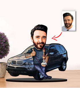 Kisiye Özel Karikatür Erkek NARGİLE Biblo