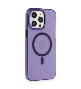 Apple İphone 14 Pro Kılıf Tron Şeffaf Magsafe Kapak - Derin Mor