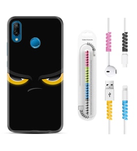 Huawei P20 Lite Mate 10 20 Lite Pro P40 Lite KılıfKablo Koruma Spiral Silikon Black Eyes 1644