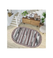 Eliana Home Baskılı, Yıkanabilir Kaymaz Taban Oval Halı TYC00515952923 100x150 cm (Gri)