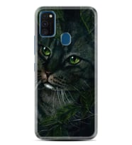 Samsung M21 M22 M23 M30 M31S M32 Kılıf Desenli Silikon Flowers Cat 1345