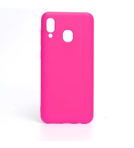 Samsung Galaxy A20 Kılıf İçi Kadife Özel Tasarım Esnek Yumuşak Pürüzsüz (Koyu Pembe)