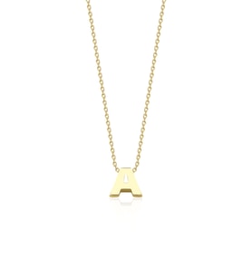 14 Ayar Altın A Harfli Kolye (Rose)