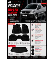 PEUGEOT RİFTER PANELVAN 2019-2026 Araca Özel 3D Paspas + 3D Bagaj Havuzu