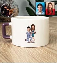 Kişiye Özel Karikatürlü Evlenme Teklifi Sevgililer Lüks Fincan Sevgililer Günü Hediyesi