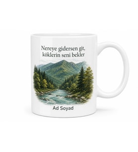 Düzce Memleket Temalı Kişiye Özel Baskılı Kupa Bardak Hediye