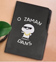 BK Gift O Zaman Dans Tasarımlı Siyah Termo Deri Not Defteri 15x21cm-1