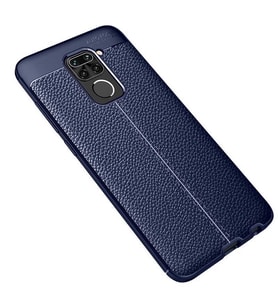 Xiaomi Redmi Note 9 Kılıf Deri Tarzı Niss Silikon Case (Lacivert)