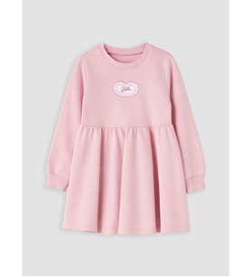 LC WAIKIKI Pembe Bisiklet Yaka Baskılı Kız Çocuk Elbise